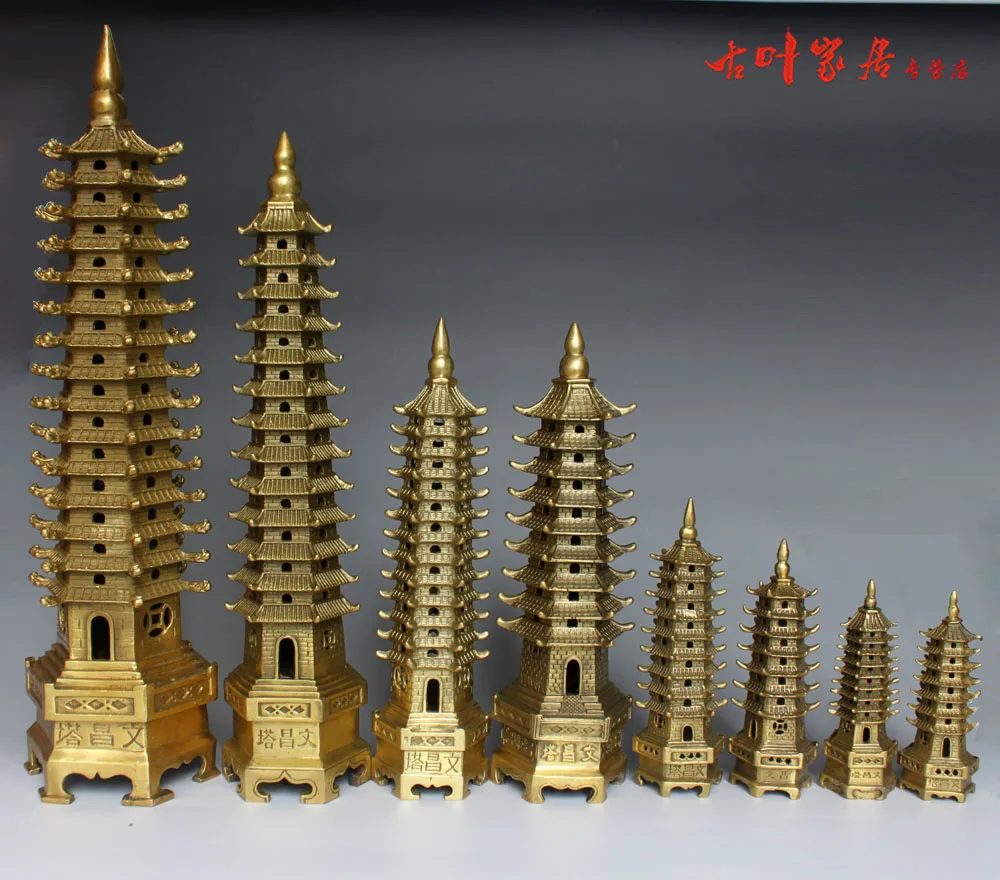 

Copper wenchang tower decoration derlook yakuchinone crafts