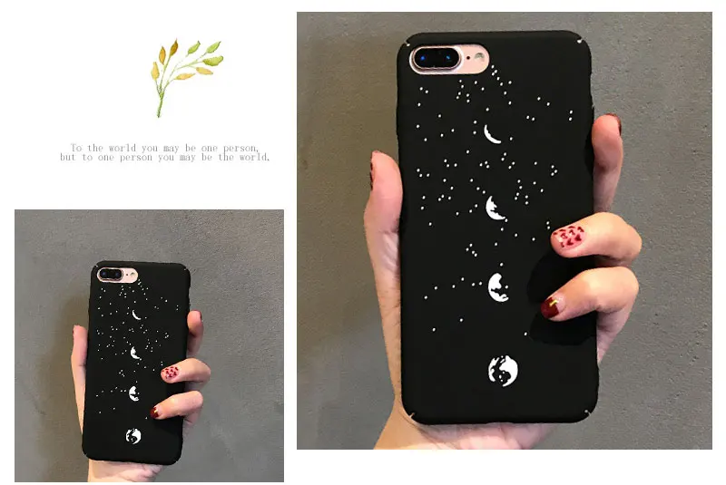 Moon Eclipse Black Matte Phone Case For iPhone 8 8plus 7 7 Plus Cases Clear Phone Case For iphone 6 s 6s Plus Cases Cover Coque  (10)