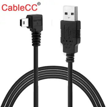 

Xiwai Mini USB B Type 5pin Male Left Angled 90 Degree to USB 2.0 Male Data Cable 5 Meters with EMI Ferrite Core 5.0m