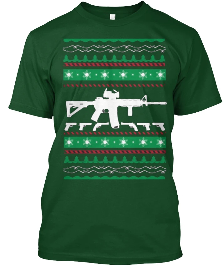 ar 15 machine gun ugly christmas sweater premium tee t shirt in t christmas gun sweater