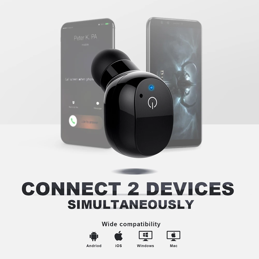Mpow EM12 Новые Bluetooth V4.2 наушники мини одиночные беспроводные вкладыши с сенсорным