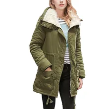Frio de Inverno Quente Parkas Mulheres Gola Grossa Jaqueta De Algodão Feminino Moda Médio Longo Amassado Outwear Casaco Plus Size 3XL WDC1463(China)