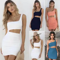 Вечеринка клуб короткие Мини-платья женское платье бинты Bodycon рукавов