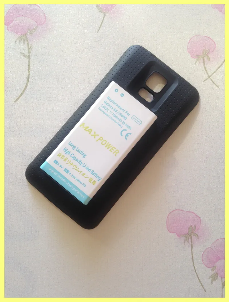 7800mAh High Capacity Extended Li ion Replacement Battery Back Cover for Samsung S5 SV i9600 SM
