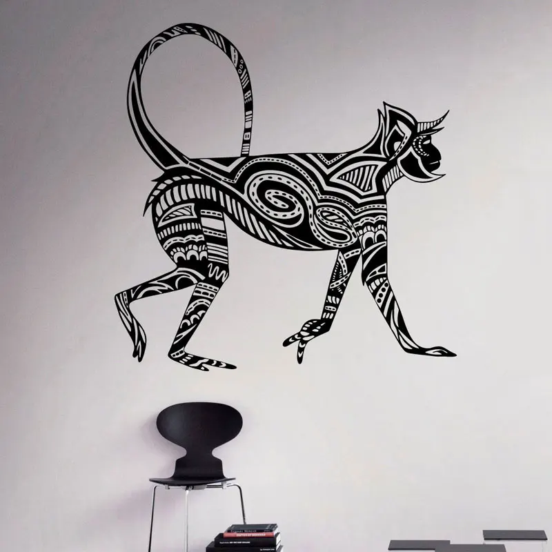 

Monkey Styling Wall Decal Ape Marmoset Vinyl Sticker Animals Pattern Wall Art Decor Home Interior Room Office Design Deco C441