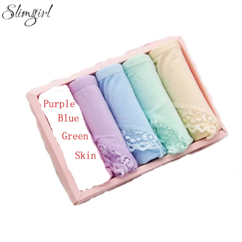 

Slimgirl Women's Sexy Comfortable Panties Solid Modal Low-waist Underwear Briefs 4 Pcs/lots Big Size Women Intimates M XL XXL