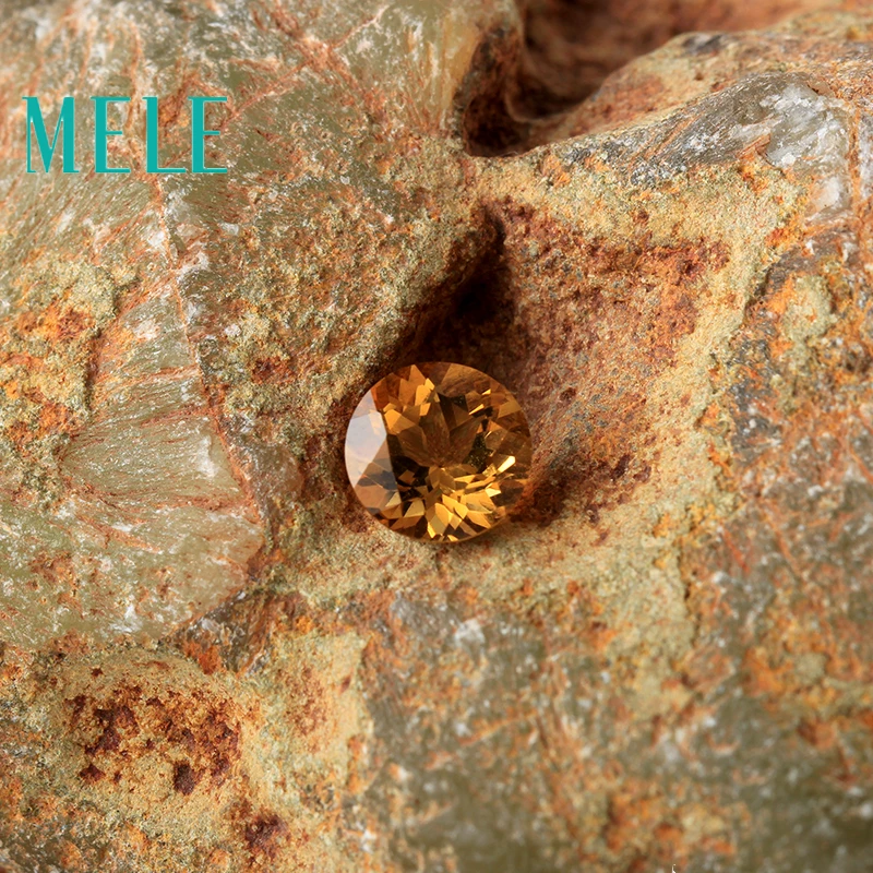 Natural citrine for jeweley making,7mm X 7mm bright round cut loose gemstone,high quality DIY designer mian stones