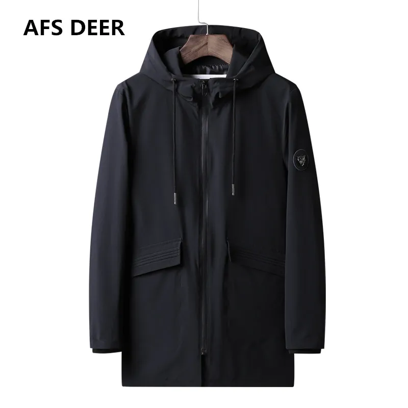 

2019 Brand Spring Autumn New Fashion Trench Jacket Coat Men Long Style Outwear Windbreaker Trench Jacket Male Jacket Plus size