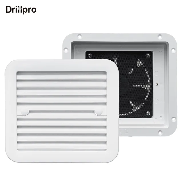 Drillpro 12V RV Trailer Caravan Side Air Vent Ventilation Blade Fan Blower Cooling 3 Types Two-Way One-Way Wind One-Way Mute