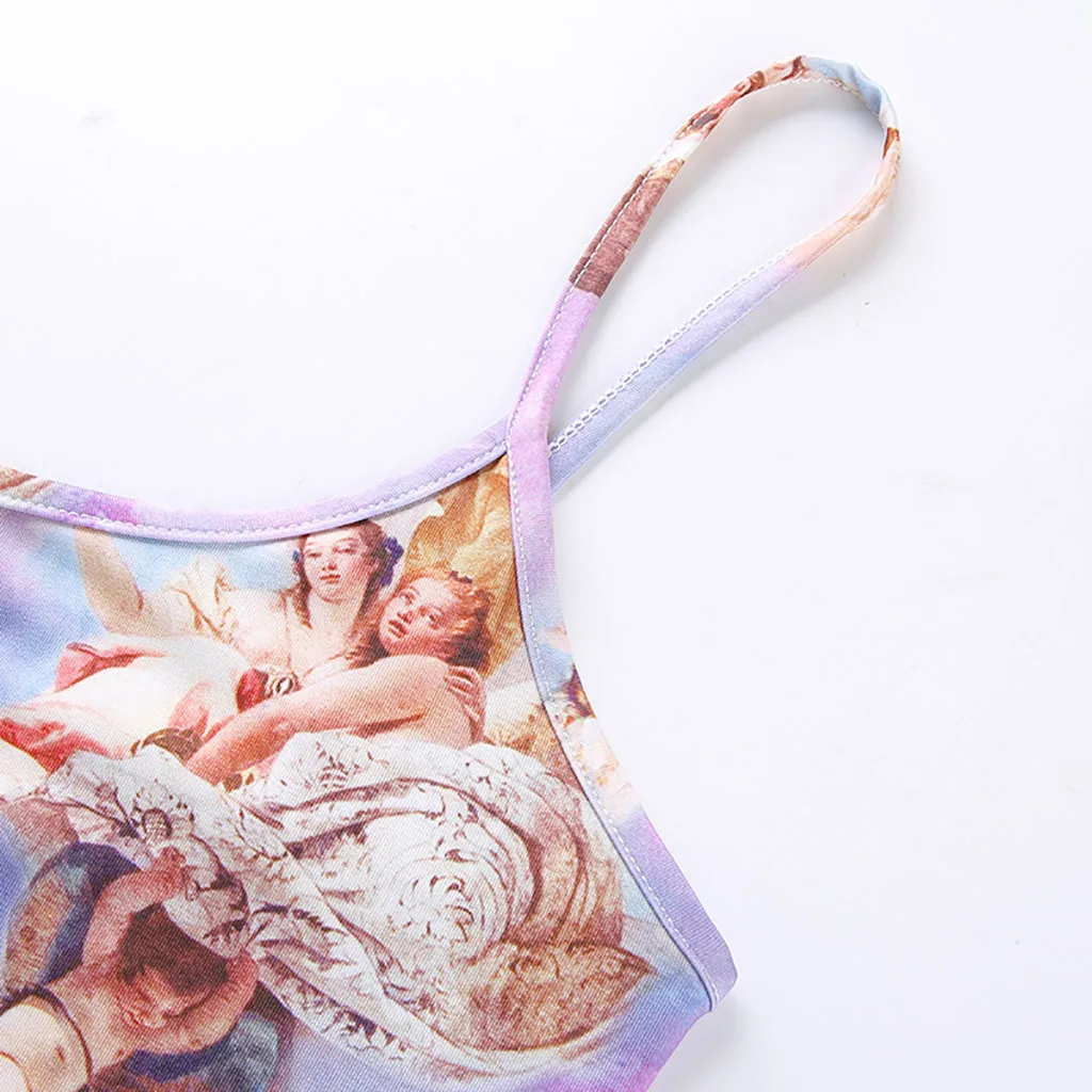 Летние майки Женский сексуальный Топик с буквенным принтом слитный купальник укороченный топ VestParty Feminina Camisole