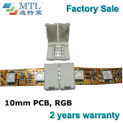 

RGB LED strip connector for indoor strip, 100pcs/lot, 10mm width, for connecting 5050 RGB LED strip to strip, Factory Wholesale