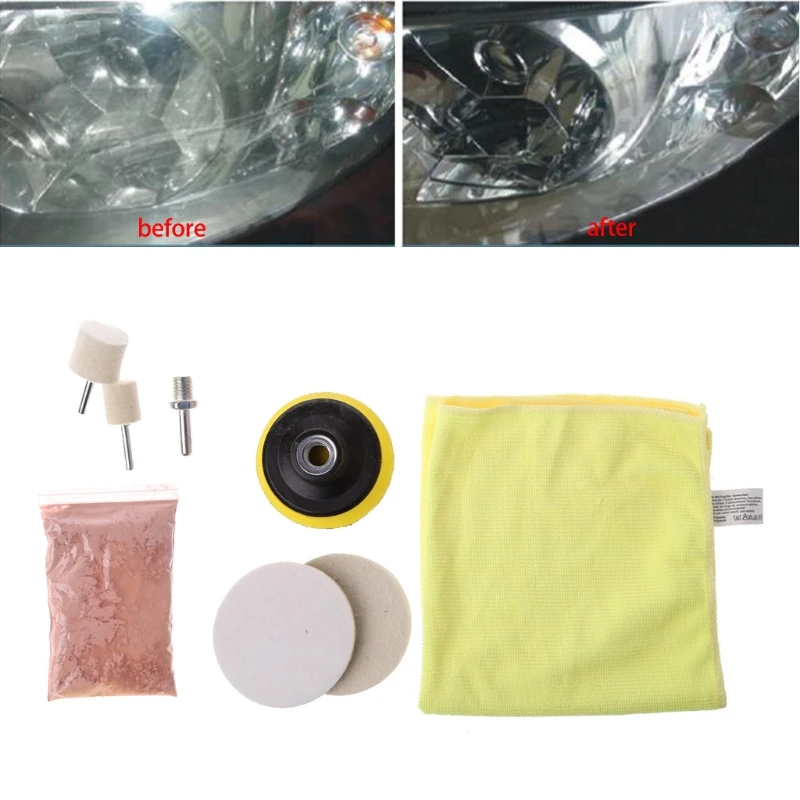

8Pcs Car Glass Windshield Rear Side Window Scratch Remover Polishing Pads Repair Kit Polishing Grinding Materials Set
