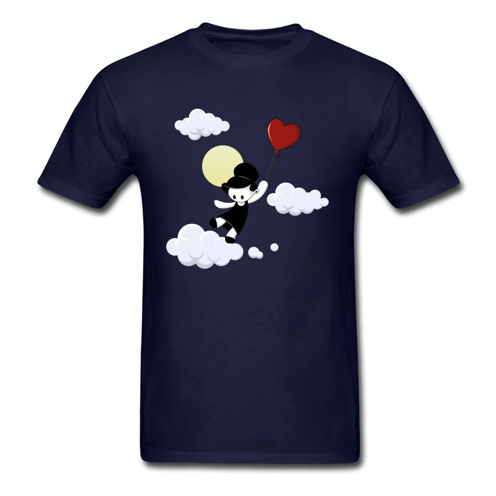 Любовь шар Новое поступление Для мужчин футболки для влюбленных мультфильм Дизайн Футболка Модные мужские Темно-синие короткий рукав