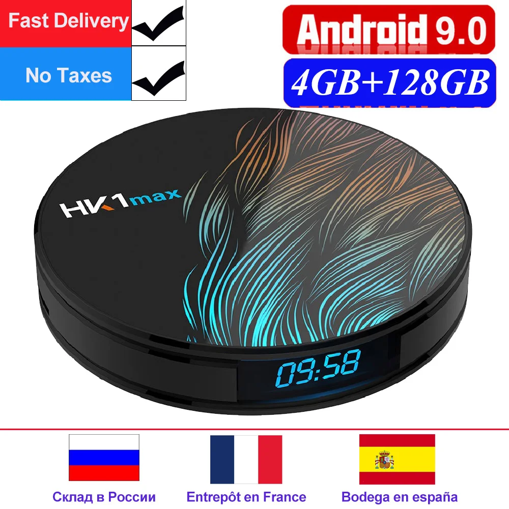 HK1 ماكس الروبوت 9.0 التلفزيون مربع 4 GB 64 GB Rockchip RK3328 1080 P H.265 4 K 60fps BT4.0 جوجل اللعب مخزن نيتفليكس يوتيوب مجموعة أعلى مربع