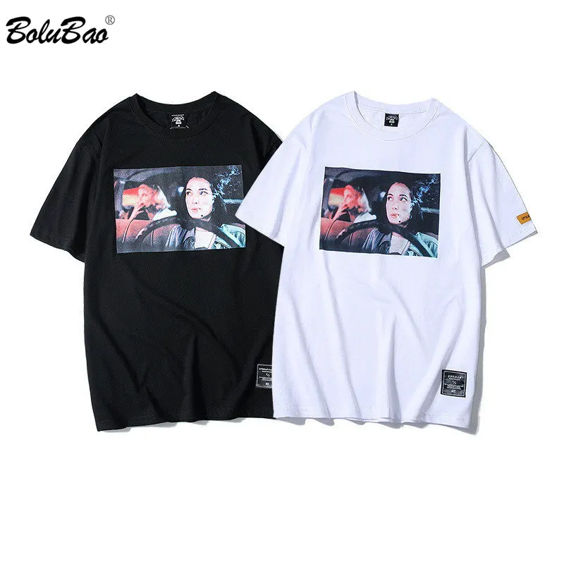 

BOLUBAO Brand Men T-Shirts Fashion Summer New Male T Shirts Men's Portrait Print Personality T Shirts Street Street Clothing