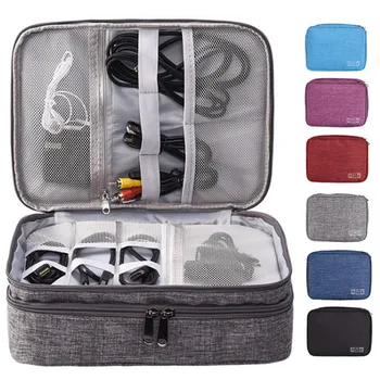 

Waterproof Travel Organizer Bag Triple Layers Storage Case for Electronics USB Cable Camera Lens DC120