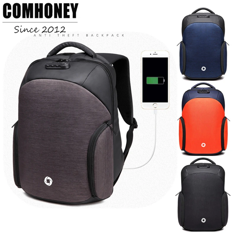 Women Bag Password Lock Anti theft Bakcpacks Business Laptop Backpack