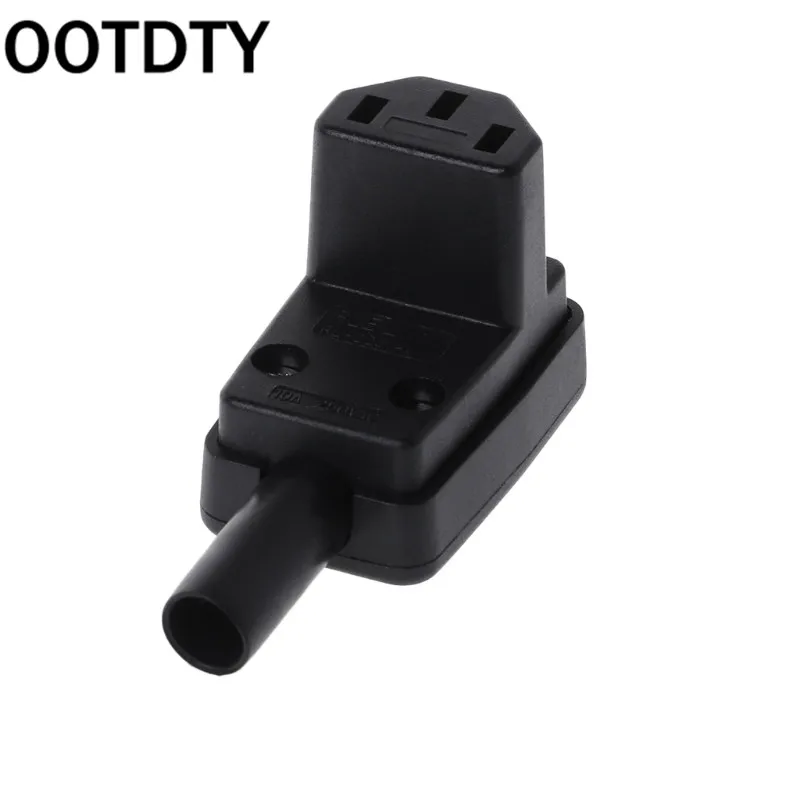 

Best Price 90 Degree Angled IEC 320 C13 Female Plug AC 10A 250V Power Cord Cable Connector For Sale