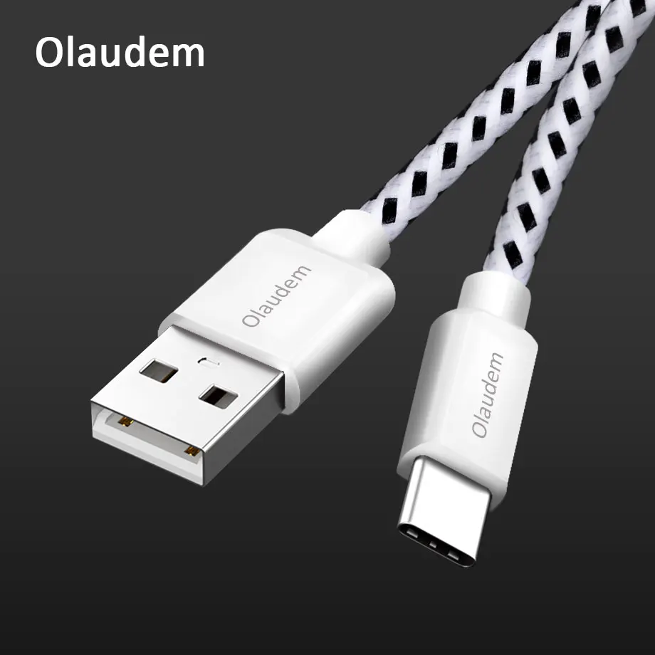 Шейные скобки... мобильный телефон кабели нейлон плетеный кабель USB C провод для