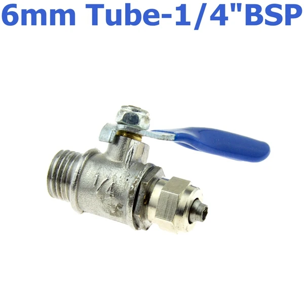 8 мм 10 мм 1/" 3/8" OD шланг 1/" BSP 1/2BSP наружная резьба прямой 2 ходовой металлический шаровой клапан Ro водопроводный фитинг Пневматический воздушный масляный - Цвет: 6mm-02
