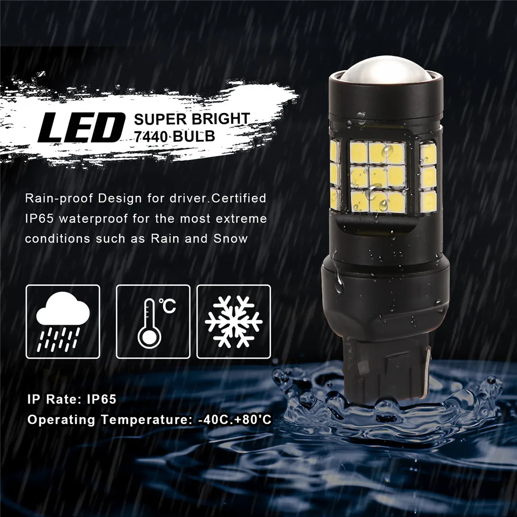 

LED Reverse Backup bulb Chipsets Back up Stop Tail Light Lamp Bulbs Replacement 6000K 7440A 7440NA 7440 7440SV 7443NA 7441