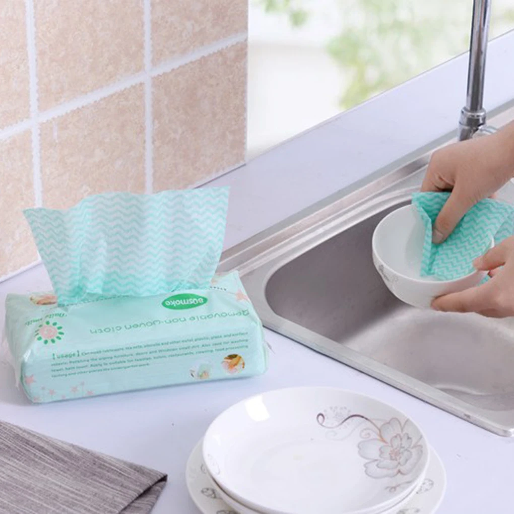 Одноразовые полотенца для мытья посуды нетканые кухонные чистые салфетки Тряпичные тряпки водопоглощающие