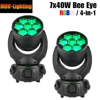 

2pcs/Lot Flight Case 7x40w RGBW Lyre Bees Eyes Dj Stage Light
