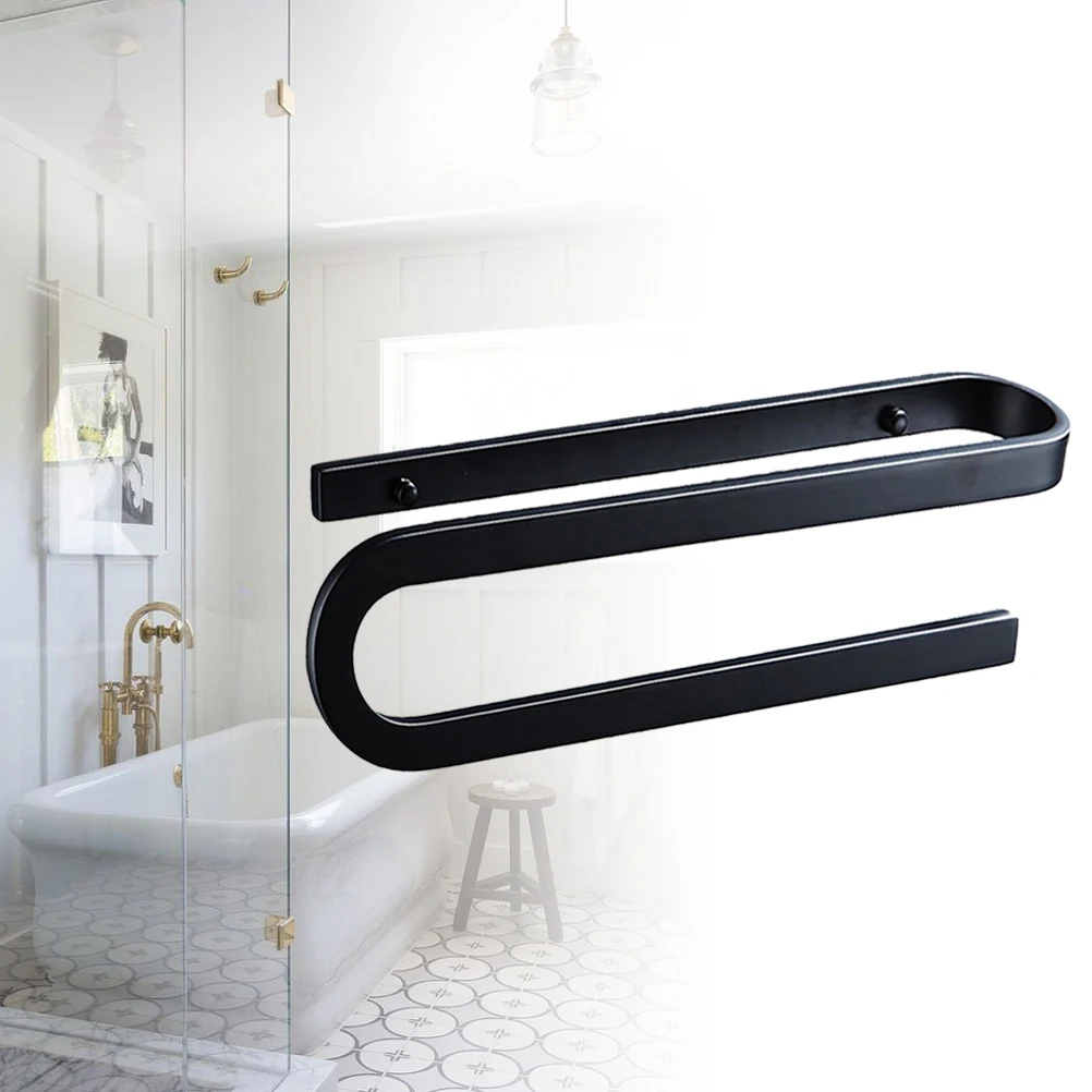 

1pc Wall-mounted Bath Towel Rack Hanger Holder Organizer for Toilet Bathroom Hotel Restroom Home Office Kitchen