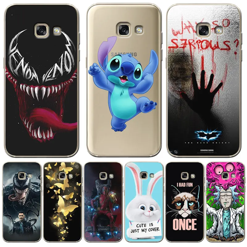 

Luxury Marvel For Samsung Galaxy A9 A8 A7 A6 A5 A3 2016 2017 2018 Cover Case Silicone Funda Coque Etui joker stitch cute venom
