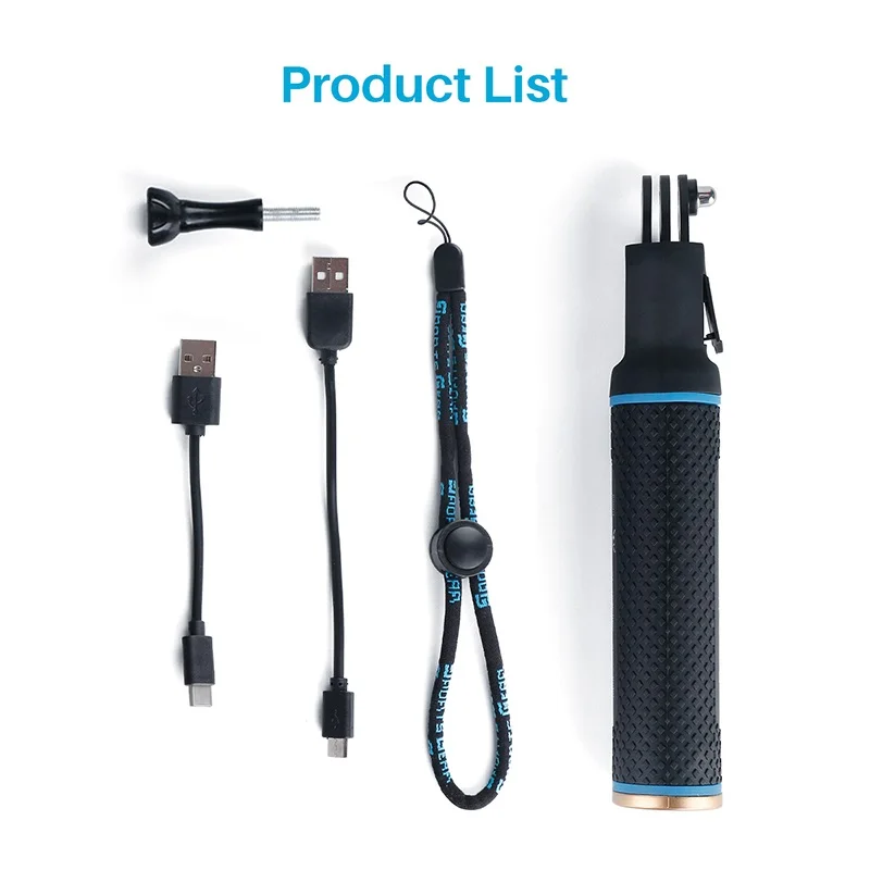 Power Stick 2 в 1 зарядное устройство, Дополнительный внешний аккумулятор для удлиненной ручки, ручка для Osmo Pocket GoPro SJCAM eken Insta 360, экшн-снимки - Цвет: Power Stick