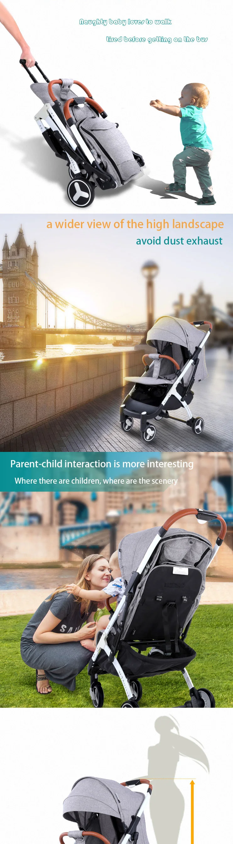 Yoya Plus3Easy складной светильник для детской коляски, складной зонт для автомобиля, может лежать ультра-светильник, рама из алюминиевого сплава, детская коляска