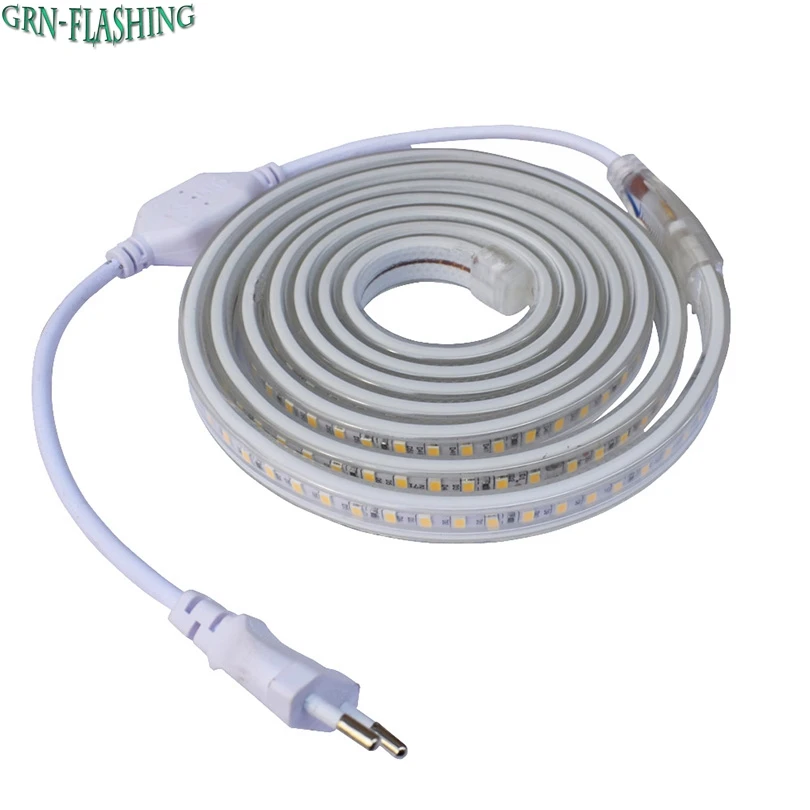 

SMD 5630 AC 220V LED Strip Flexible Light 120leds/m IP67 Waterproof Led Tape Light With Power Plug 1M/2M/3M/5M/6M/8M/9M/10M/15M