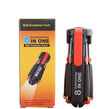 

Multi-function screwdriver 8 inch 1 screwdriver with light hardware tools household tools set tools 8 in one