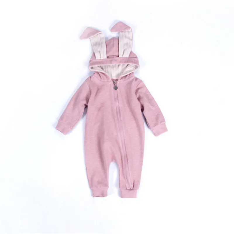 

2018 Autumn Winter Baby Clothing New Newborn jumpsuits Baby Boy Girl Hooded Rabbit Romper Clothes Long Sleeve Infant Product