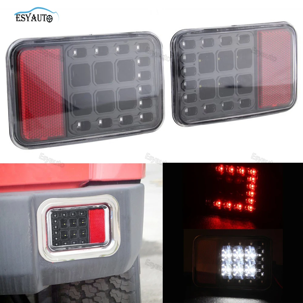 1 Pair Led Tail Rear Bumper Lights Assembly Brake Reverse Parking Light