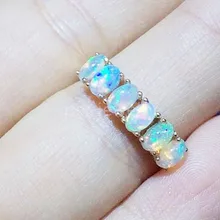 Природный Опал кольцо настоящий opal 925 серебро Handworked кольца Fine jewelry 0.2CT* 6 шт. Самоцветы#16102536