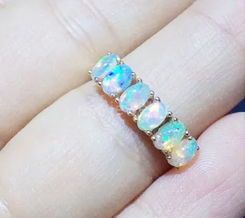 

Natural opal ring Real original opal 925 sterling silver Free shipping Handworked rings Fine jewelry 0.2CT*6pcs gems #16102536