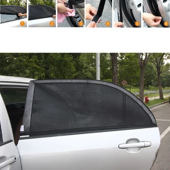 

2xCar Window Cover Sunshade Curtain UV Protection Shield Visor Mesh Dust