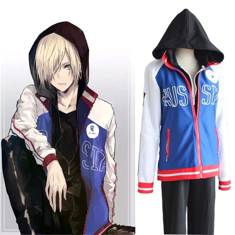 Conjunto completo de disfraz de Yuri on Ice para hombre y mujer, traje de  Cosplay de Anime Yuri Plisetsky para fiesta de carnaval, ropa (abrigo +  Sudadera con capucha + Pantalones) 89|costume