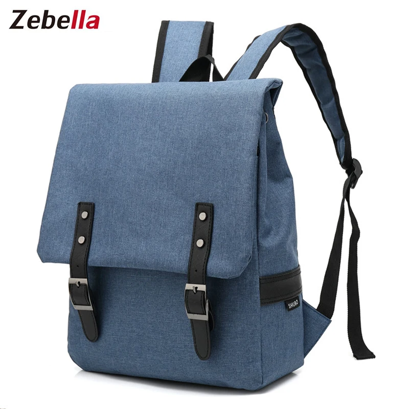Zebella/мужские и женские парусиновые рюкзаки школьные сумки для подростков