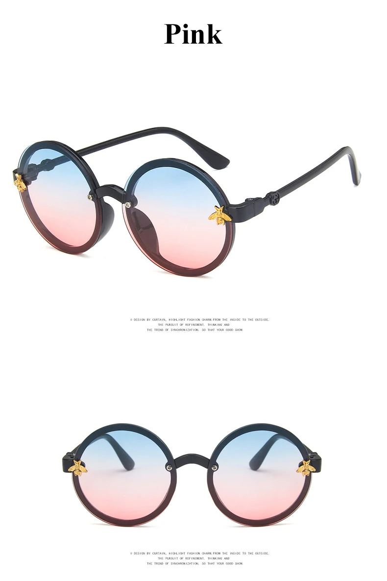 Модные брендовые солнечные очки для детей черного цвета в стиле ретро детские солнцезащитные очки Защита от ультрафиолетовых лучей детские солнцезащитные очки для девочек очки для мальчиков - Цвет линз: pink