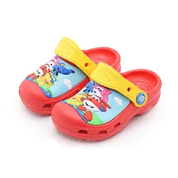 Мальчиков весенние туфли Высококачественная Детская новое отверстие обувь Супер Flying Xia тапочки сандалии мультфильм логотип Baotou обувь 1816 H