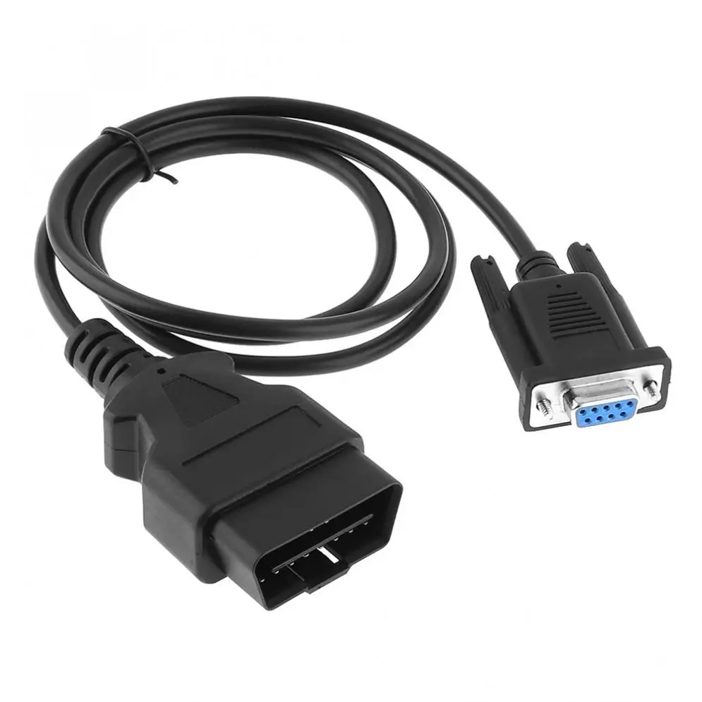 OBD II 16Pin Штекерный к DB9 RS232 автомобильный Удлинительный соединительный кабель с