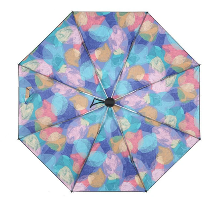 Только Jime Печать Автоматический обратный зонтик для женщин Мода три раза черное покрытие солнцезащитный крем анти-УФ дождя и солнца зонтик