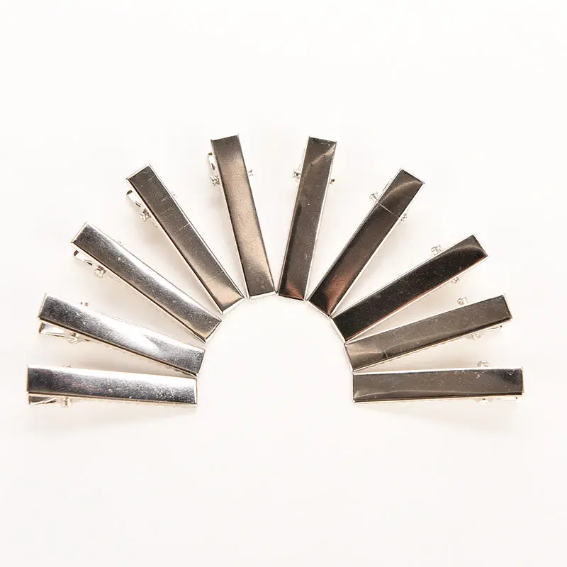

50/100 Pieces DIY Barrette Teeth Hair Clips Utility Flat Single Prong Alligator Clips Wholesale