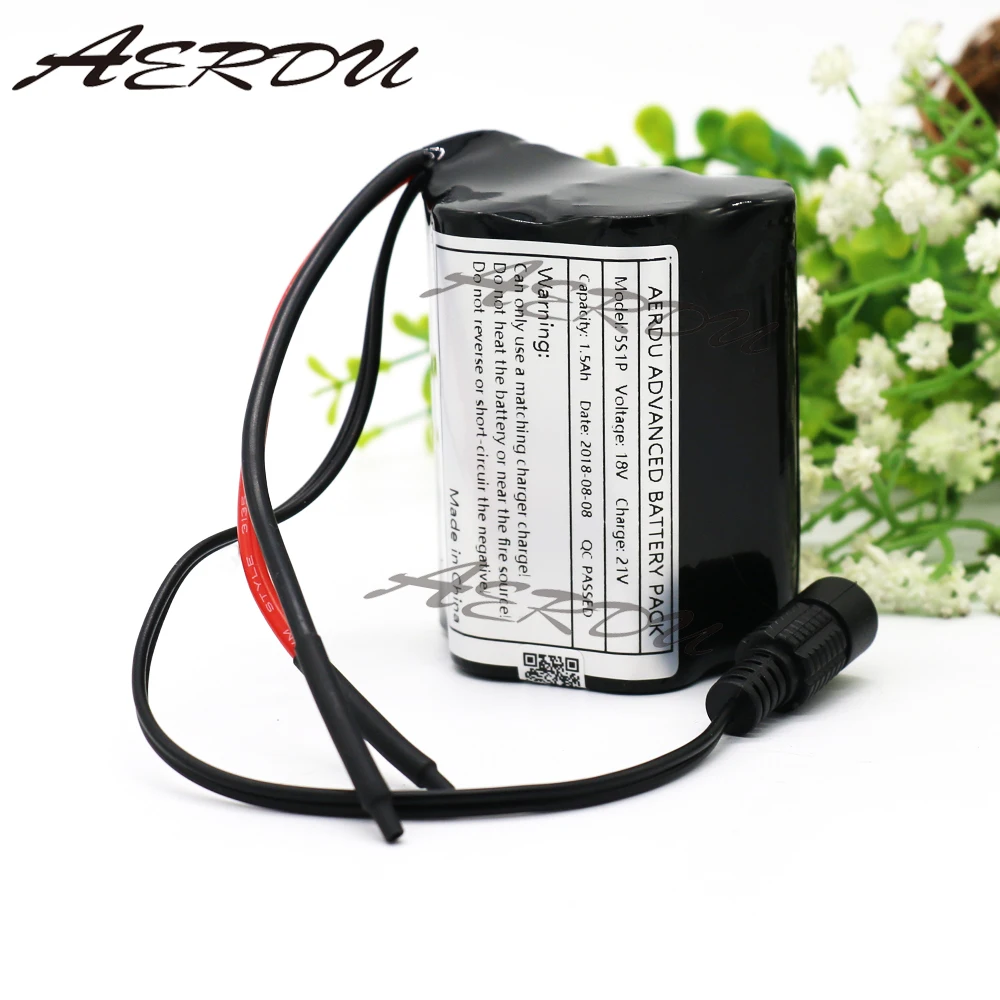 

AERDU 5S1P 15C 1500mah 18V 21V High rate Rechargeable lithium ion 18650 battery pack For power tools
