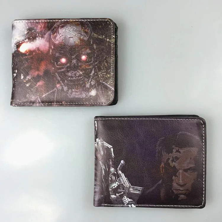 

New Arrival Classic Movie Terminator T-800 Short Wallets Anime Card Holder Purse PU Leather Children Gift