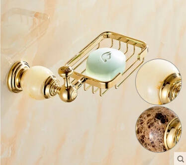 

Creative Jade & Brass Wall Mounted Golden Bathroom Kitchen Soap Dish Brass Beautiful Soap Dish Holder Creative Bathroom Shelf