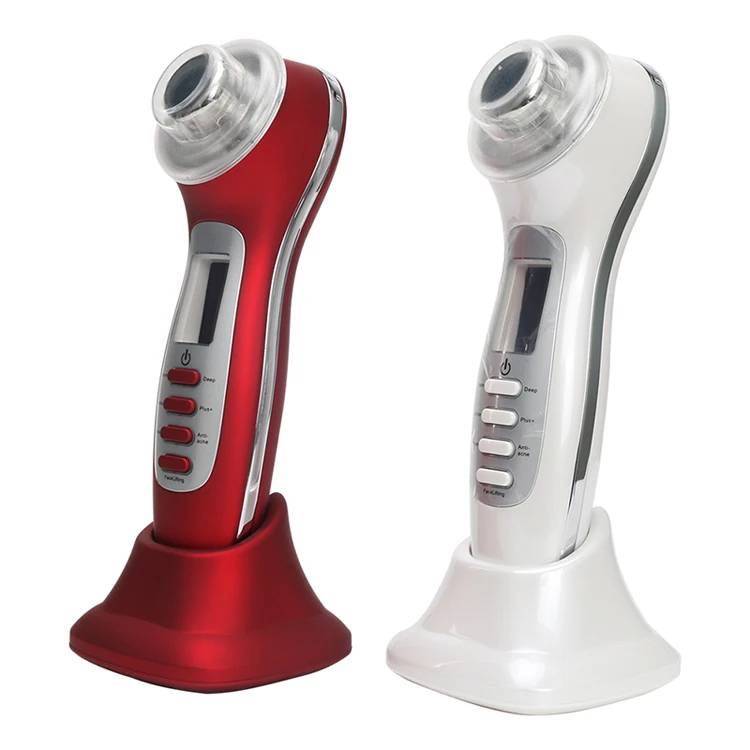 High frequency galvanic current ultrasound skincare microcurrent vibration facial toning led photon light therapy beauty device