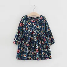 Для маленьких девочек, с цветами платье принцессы Детские платья с длинным рукавом для вечеринок для девочек платье для маленьких девочек костюм принцессы Vestido